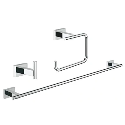 Immagine di Grohe Essentials Cube Set Accessori Bagno 3 in 1, Cromo, con Pezzi