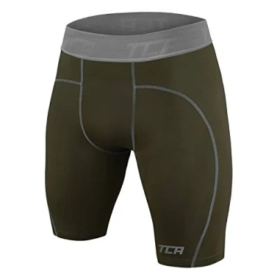 Immagine di TCA PRO Performance Compression Pantaloncini da Uomo Base Layer Termico Verde Scuro, L