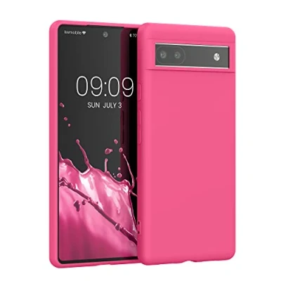Immagine di kwmobile Custodia Compatibile con Google Pixel 6a Cover Back Case per Smartphone in Silicone TPU Protezione Gommata rosa shocking