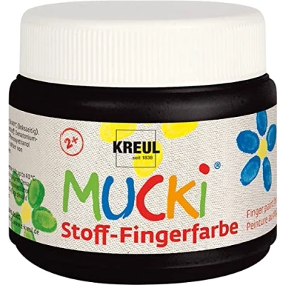 Immagine di Kreul Mucki Colore a dita per Tessuti, 150 ml, Nero, 250077