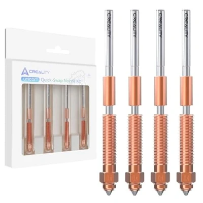 Immagine di Creality ugelli ufficiali K1C, kit di per stampante 3D Quick Swap da 0,4 mm, 0,6 0,8 4 pezzi, Ender 3 V3 in lega rame e ugello acciaio temprato stampanti