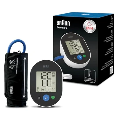 Immagine di Braun ExactFit™ 2 Misuratore della pressione sanguigna da braccio Precisione clinicamente convalidata Indicatore con codifica a colori Bracciale universale BUA4050