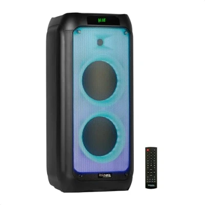 Immagine di Ibiza WAVE8 Sistema di altoparlanti da 600W/2x8 con Bluetooth, USB e microSD Effetti LED WAVE connessione wireless TWS Nero