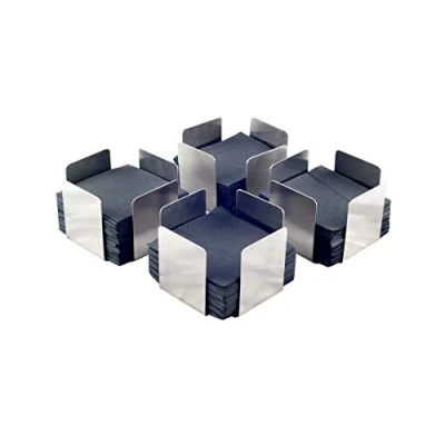 Immagine di Hostelnovo Portatovaglioli ideali per tovaglioli da cocktail in acciaio inox 11 x 7 cm Confezione 4 portatovaglioli, 200 neri micropunto.