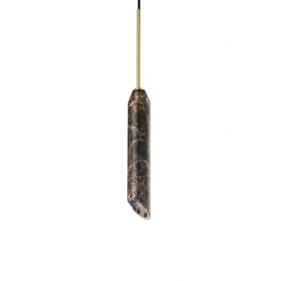 Immagine di DESIGN BY US Lampada a sospensione Marble Art, marrone, marmo, altezza 30 cm, Ø 5 cm
