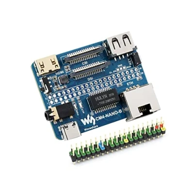 Immagine di Nano Base Board (B) for Raspberry Pi Compute Module 4 Lite/eMMC,with 40PIN GPIO Interface,Same Size As The CM4,with Gigabit Ethernet, USB2.0, DSI, CSI, 3.5mm Audio Jack Port