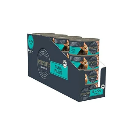 Immagine di Encore 100% Natural Wet Cat Food, Tuna Fillet in 70 g Tin (16 x g)