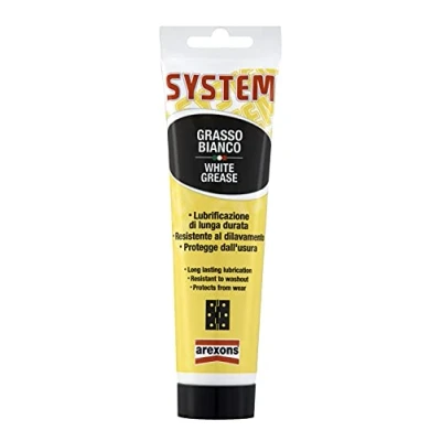 Immagine di Arexons System Grasso Bianco 100 ml, Lubrificante al sapone di calcio e olio minerale, Riduce l&#039;attrito protegge dalla corrosione, Uso industriale, Resistente all&#039;acqua, Gradazione NLGI 2