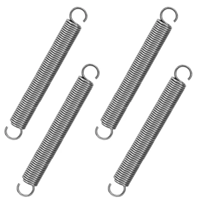 Immagine di GUNGY Molle a Trazione 80mm Molla di Doppio Gancio in Acciaio Inossidabile Diametro Filo 1,2mm Esterno 10mm Tiro 3,2kg 4 Pezzi