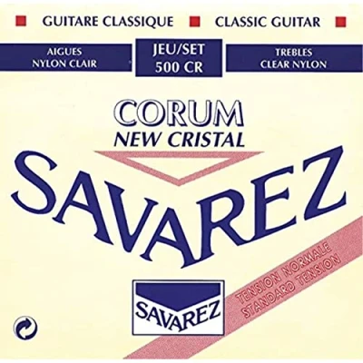 Immagine di Savarez 500Cr Corde per Chitarra Classica New Cristal Corum Set Tensione Standard, Cantini Bianchi, Bassi Argentati, Rosso, 6 pezzi