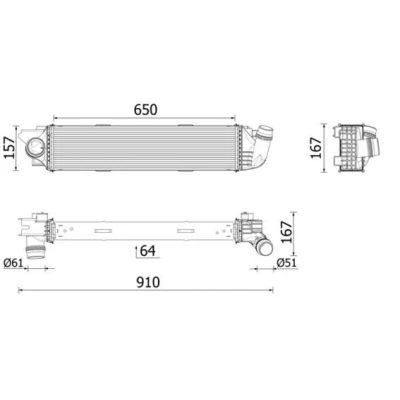 Immagine di MAHLE ORIGINAL CI 701 000P Intercooler RENAULT: Trafic 3, OPEL: Vivaro B Combi