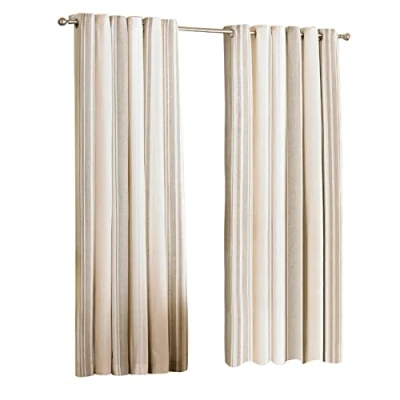Immagine di BROADWAY Caffè e Panna a Strisce con Occhielli, 167.6 x 228.6 cm, Completamente Foderato, Anello Top Già Fatto, Crema