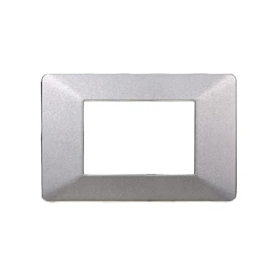 Immagine di Placca Compatibile Con Vimar Plana, Placche In Plastica, 1 Pezzo (3 Posti/Moduli,Silver)