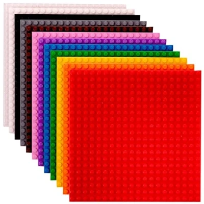 Immagine di Strictly Briks set da 12 basi per costruzioni compatibili con tutte le principali marche 15,2 x cm verde, blu, trasparente, marrone, grigio ed altro