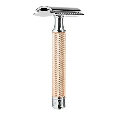 Immagine di Muhle R89 Rasoio di sicurezza a pettine chiuso, impugnatura color oro rosa No Lame Incluso