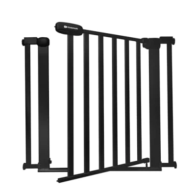 Immagine di Kinderkraft LOCK&amp;GO Cancelletto di sicurezza da 75 103 cm, Chiude automaticamente 90 gradi, Doppio dispositivo sicurezza, Previene inciampare, Nero
