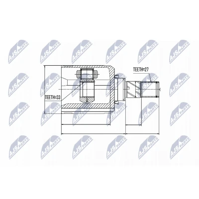 Immagine di NTY NPW NS 032 Kit Giunto Omocinetico Assale anteriore Sx, sul lato del cambio NISSAN: Qashqai / Qashqai+2 I