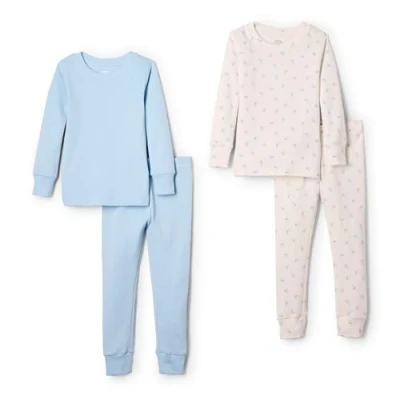 Immagine di Amazon Essentials x Sofia Grainge Pigiami in Cotone Aderenti Unisex Bimbi, Pacco da 2, Celeste/Coniglietti Piccoli, 18 Mesi