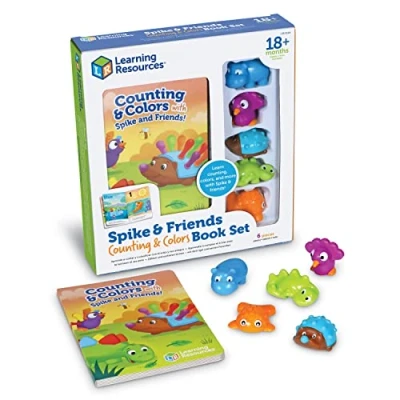 Immagine di Learning Resources Set con libro Spike e Amici Conta Colora, Attività per bambini in età prescolare, di giochi educativi, Giocattoli didattici a colori, 6 pezzi, Dai 18 mesi avanti