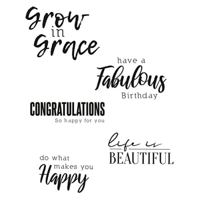 Immagine di Sizzix Timbri Trasparenti 5PK Sentiments #4 di Pete Hughes 665406 Capitolo 3 2022, Sentimenti a Sunnyside #4, One Size