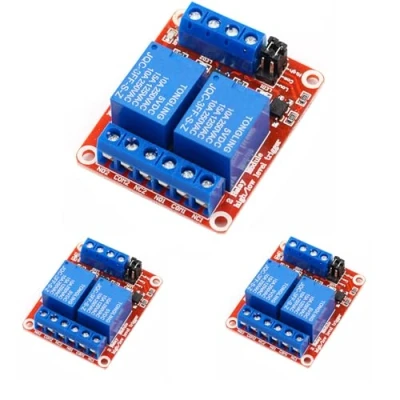 Immagine di GERUI modulo relè a 2 canali, 12 V/24 V, interruttore con isolamento OPTO, ad alto livello e basso (24 V)