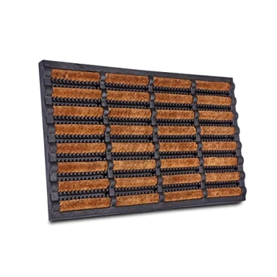 Immagine di HANSE Home Brushes Zerbino in cocco e gomma, 40 x 60 cm, antiscivolo, per interni ed esterni, con spazzole cocco, resistente alle intemperie, colore nero naturale