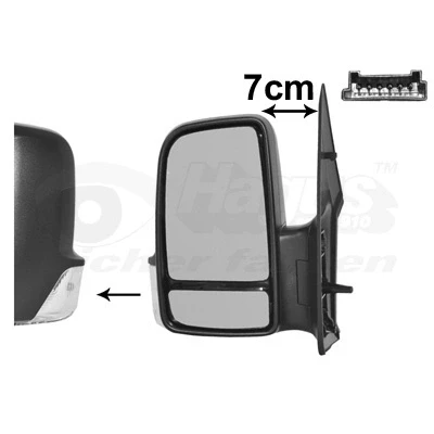 Immagine di Specchio retrovisore esterno Van Wezel 5862807 Sx nero ruvido completo, convesso, per regolazione elettrica specchio, termico, Braccio specch