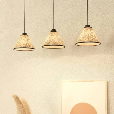 Immagine di EGLO Lampada a sospensione Oxpark, lunghezza 92 cm, verde/bianco/nero, 3 luci.