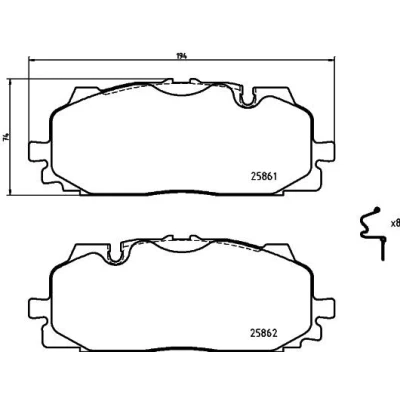 Immagine di HELLA 8DB 355 021 641 Kit pastiglie freno Predisposto per contatto segnalazione usura con accessori AUDI: A4 B9 Avant, Q5, A6 C8 Avant