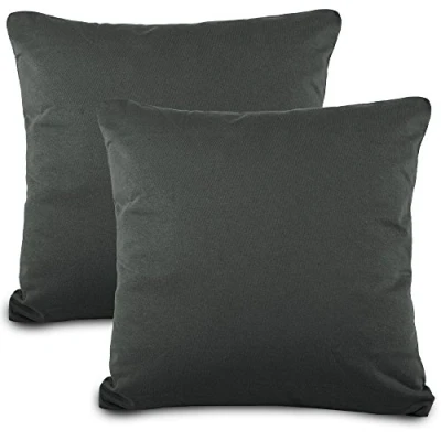 Immagine di aqua textil 0011467 Classic Line Set di 2 federe in Jersey con Chiusura Lampo, 80 x cm, Colore: Grigio Antracite