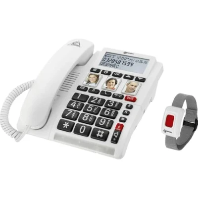 Immagine di Geemarc CL610 Telefono a filo per anziani Tasti con foto, Vivavoce, compatibile apparecchi acustici, dispositivo chiamate demergenza, Segnalazione