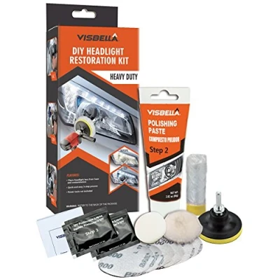 Immagine di Visbella HG0086AC1B Kit di restauro per fari fai da te con mezzi protezione rimuovere tamponi e lucidare luci a nuvola, posteriori, fendinebbia, direzione trasparenti