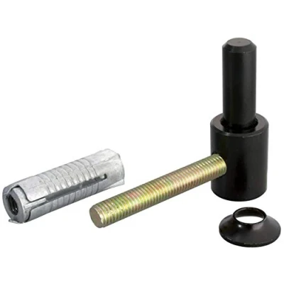 Immagine di Alberts 307363 Cardine da avvitare, con filettatura metrica, vernice ad immersione nera, entrata Ø14 mm, 65 x 33 mm