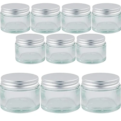 Immagine di mikken 10 barattoli in vetro per creme e spezie, 50 ml, con etichette, trasparenti