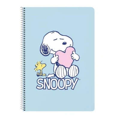 Immagine di SNOOPY LOVE Taccuino a libro 80 fogli con copertina rigida, 1design, ideale per bambini di diverse età, comodo e versatile, qualità resistenza, 21,5 x 1 31 cm, Blu chiaro, M, Casual