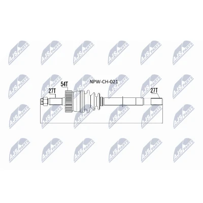 Immagine di NTY NPW CH 021 Albero motore / Semiasse Assale anteriore Dx 978 JEEP: Grand Cherokee I, II