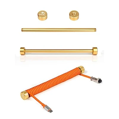 Immagine di MAMBASNAKE RC01 Custom Fixed Rod per Cavo a Spirale Tastiera Asta Fissa Avvolgi in Aluminum CNC Coiled Cable Management Pole, Aviator Weight Bar, Lunghezza 7,68 Pollici Or