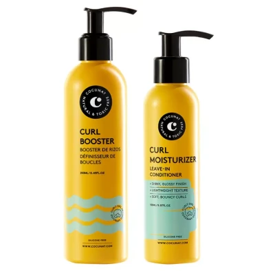 Immagine di COCUNAT Metodo Curly Ricci Perfetti in 2 passi Idratante Senza Risciacquo + Amplificatore di Idrata, Nutre, Rafforza, Elimina L&#039;increspamento e Districa 250ml+150ml