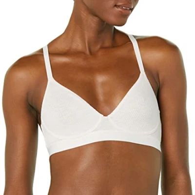 Immagine di Amazon Essentials Bralette Sfoderata a Costine Donna, Rosa Pallido, 46