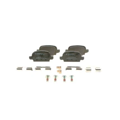 Immagine di BOSCH 0 986 424 528 Kit pastiglie freno Low Metallic con contatto segnalazione usura bulloni/viti molla, accessori OPEL: Corsa C Hatchback