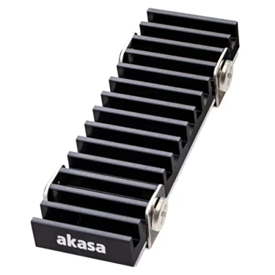 Immagine di Akasa Gecko Pro raffreddamento passivo per unità PCIe M.2 NVMe e SATA Dissipatore 2280 Aletta di in alluminio 71,5 x 22 8mm Nero A M2HS02 BK