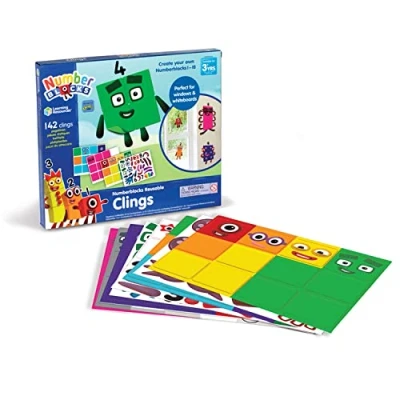 Immagine di Learning Resources Le Decalcomanie Numberblocks Riutilizzabili ricreano i da Uno a Dieci su finestre e lavagne bianche