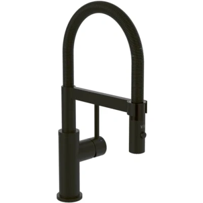 Immagine di Villeroy &amp; Boch Steel Expert Compact rubinetto da cucina ad alta pressione, con funzione di commutazione e beccuccio orientabile, per lavello a risparmio d&#039;acqua, altezza