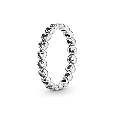 Immagine di Pandora 190980 58 Anello cuore in argento da donna con zirconi