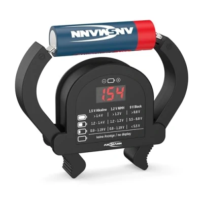 Immagine di ANSMANN Tester Universale per tutte Le Pile Rotonde E Block 9V Spia Capacità Residua