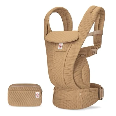 Immagine di Ergobaby Omni Deluxe marsupio tutto in uno per neonati dalla nascita fino a 20 kg, ergonomico 4 posizioni maglia schiena sistema da viaggio, Camel