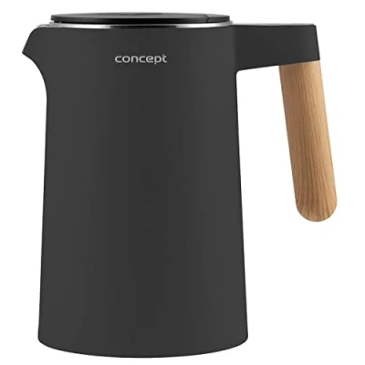 Immagine di Concept RK3302 Bollitore con regolazione della temperatura da 1,5 l, funzione KEEP, indicatore del livello dell&#039;acqua, base girevole a 360, 2200 W, colore: antracite