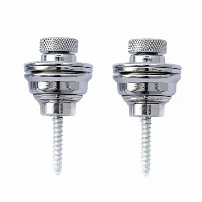 Immagine di Musiclily Testa Piatta Chitarra Strap Locks Security Tracolla Lock Attacchi di Sicurezza per Elettrica Acustica Basso, Cromato(2 Pezzi)