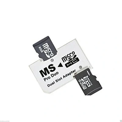 Immagine di ICT Adattatore da Micro SD SDHC TF a Memory Stick MS Pro Duo Dual 2 Slot Converter Card Reader per PSP e fotocamera