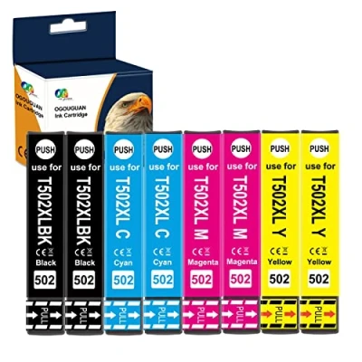 Immagine di Licai 502XL Cartucce d&#039;inchiostro compatibili con Epson 502 XL per Workforce WF 2860DWF 2865DWF (WF 2860 WF2865) Expression Home XP 5100 5105 (8 pezzi)